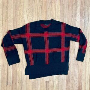 Banana Republic Red & Black Plaid Sweater – Size M